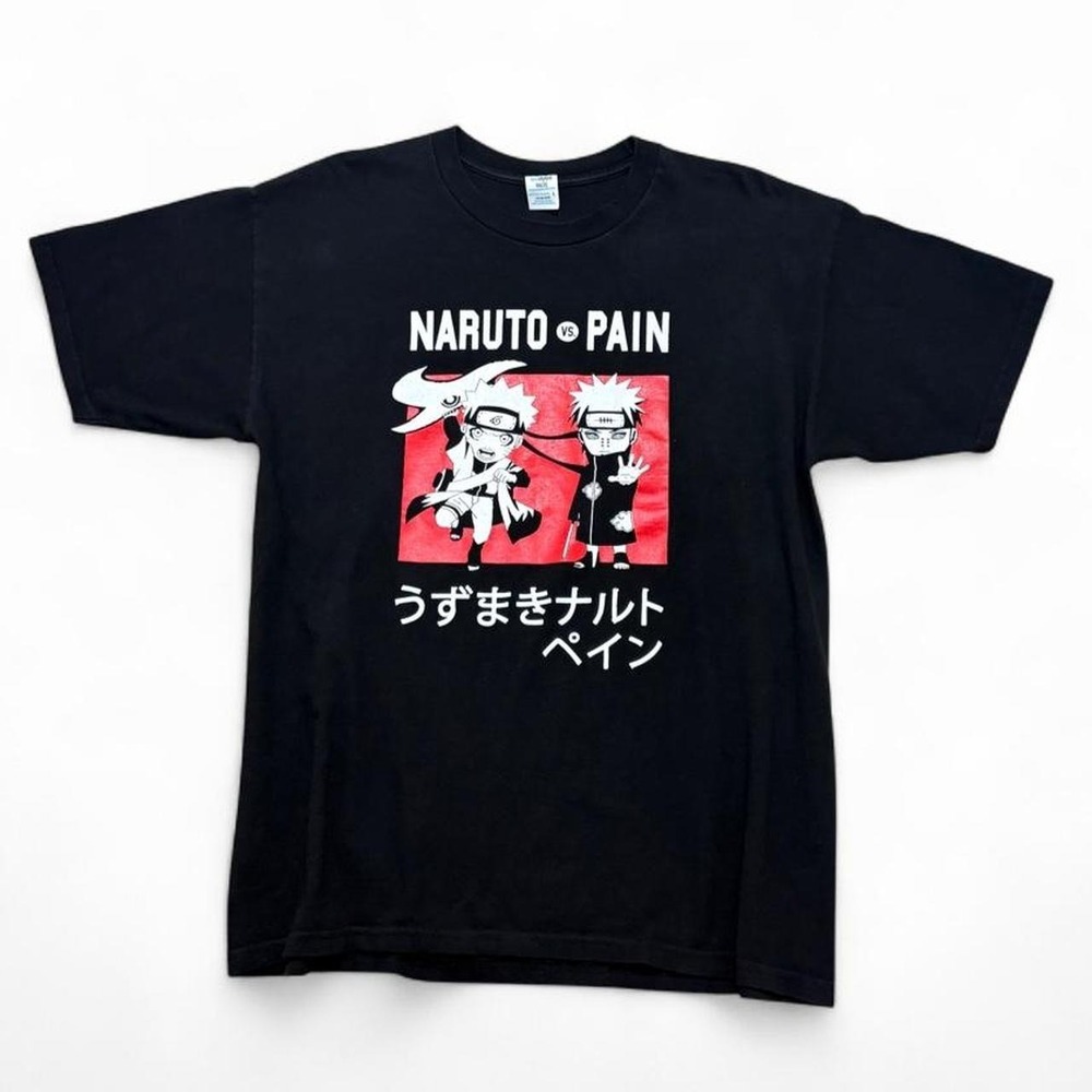 Naruto vs Pain Anime Graphic Tee VTG Style J-Fashion Streetwear Tee Styled  L